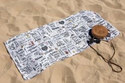 Полотенце вафельное пляжное - банное 75х150 см №55 Мотивация